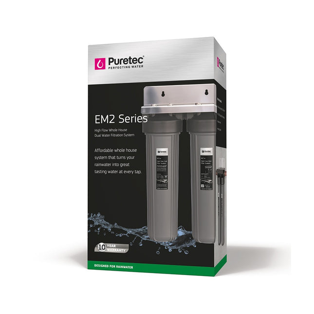 Puretec Dual Filter Housing 10"J incl filters EM2-140
